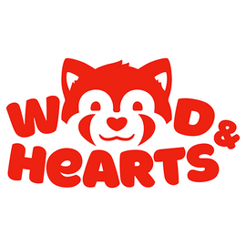 Wood and hearts logo