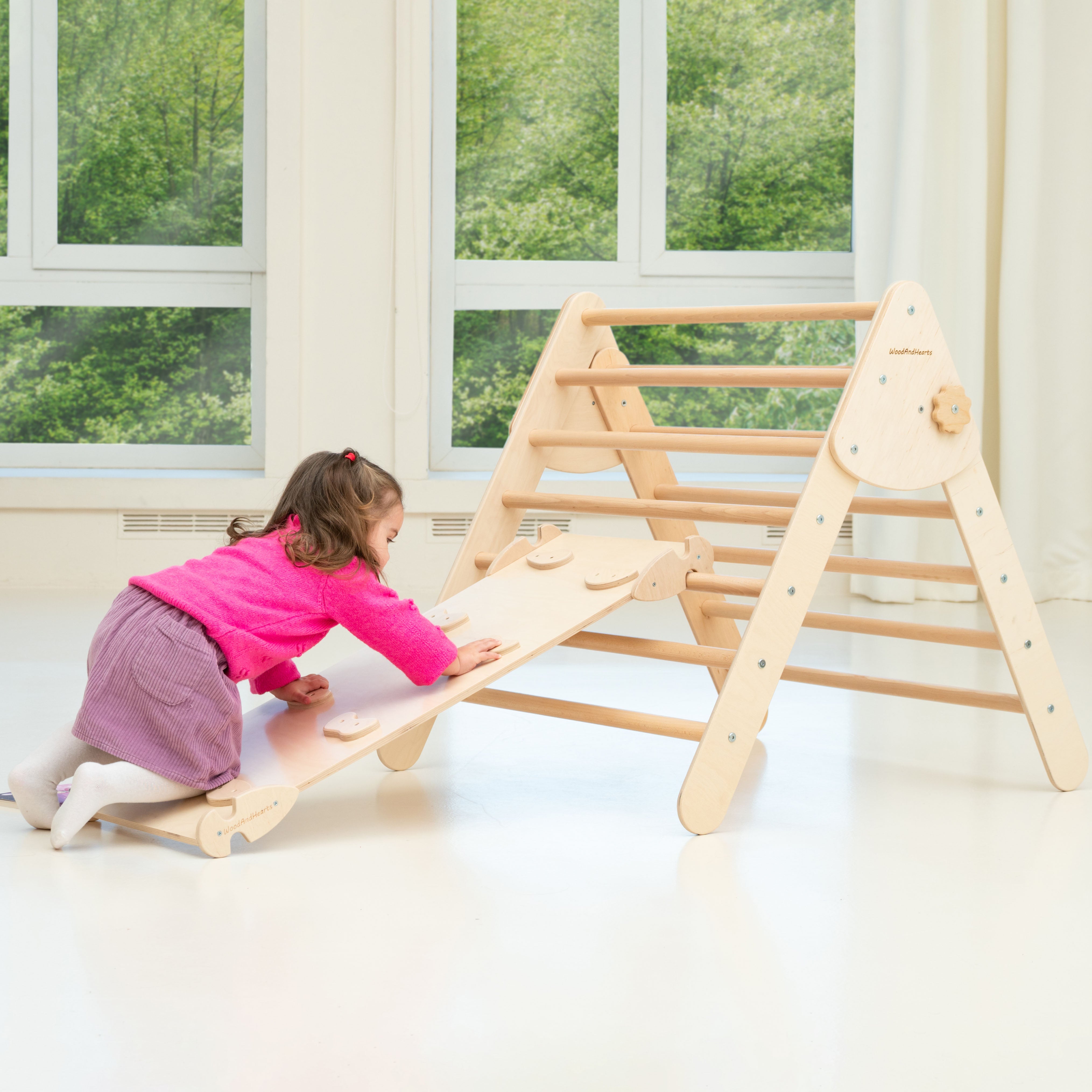 2-in-1 Set: Large Climbing Triangle with Ramp