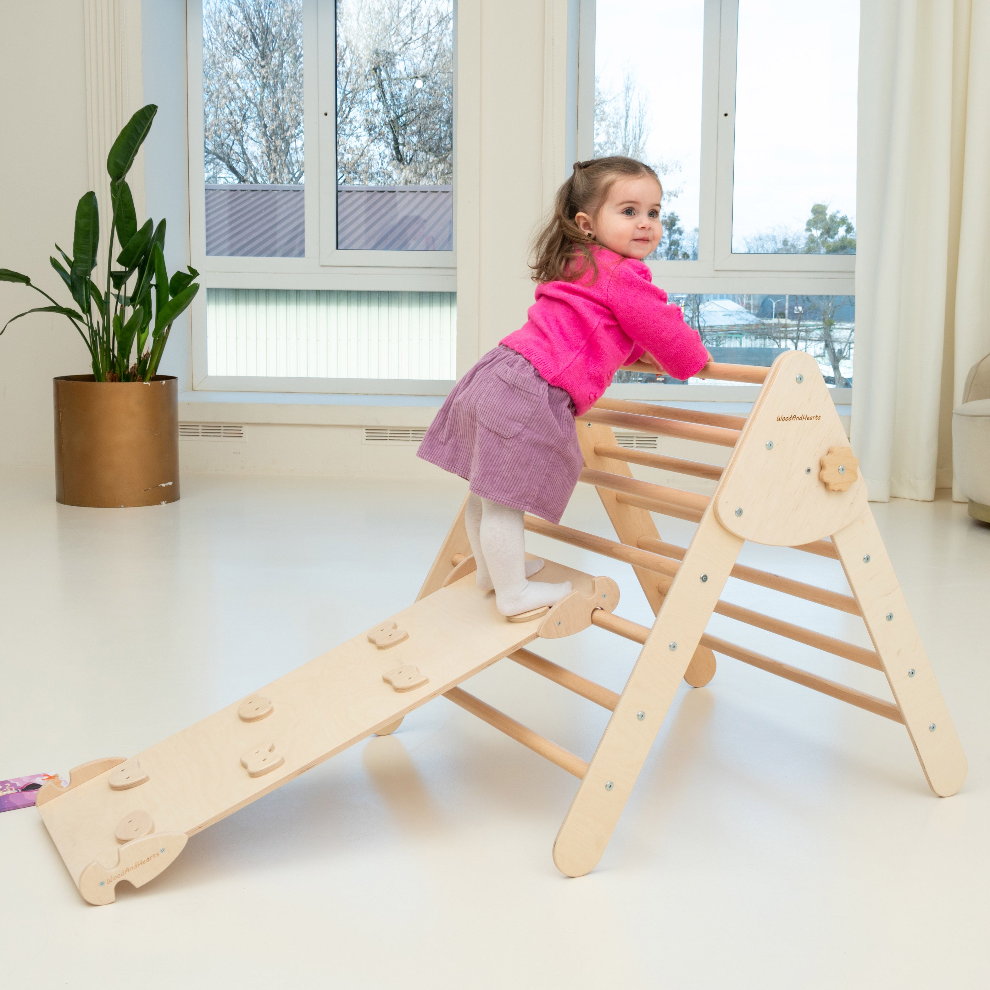 2-in-1 Set: Large Climbing Triangle with Ramp