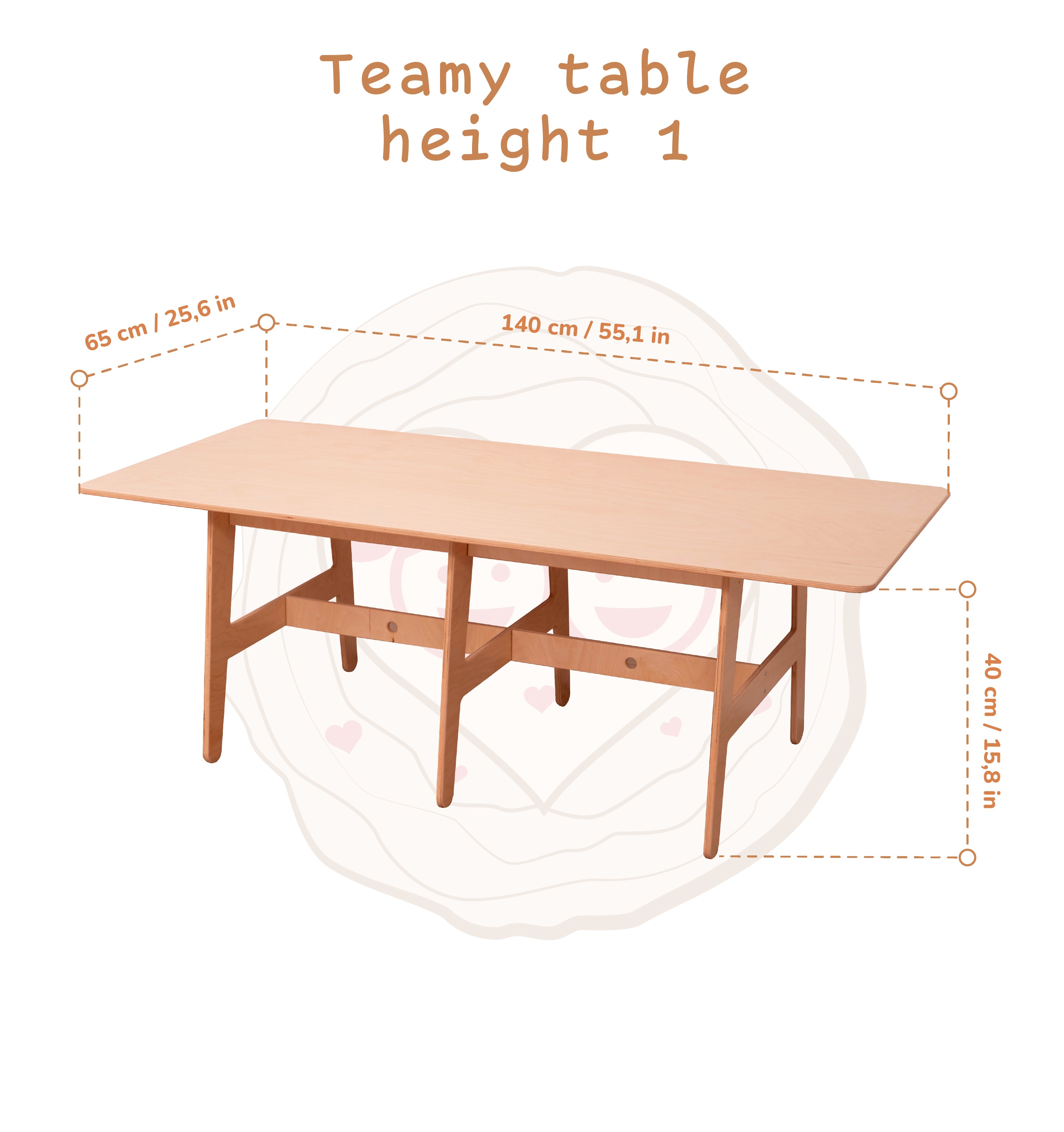 Kids Wooden Play Table