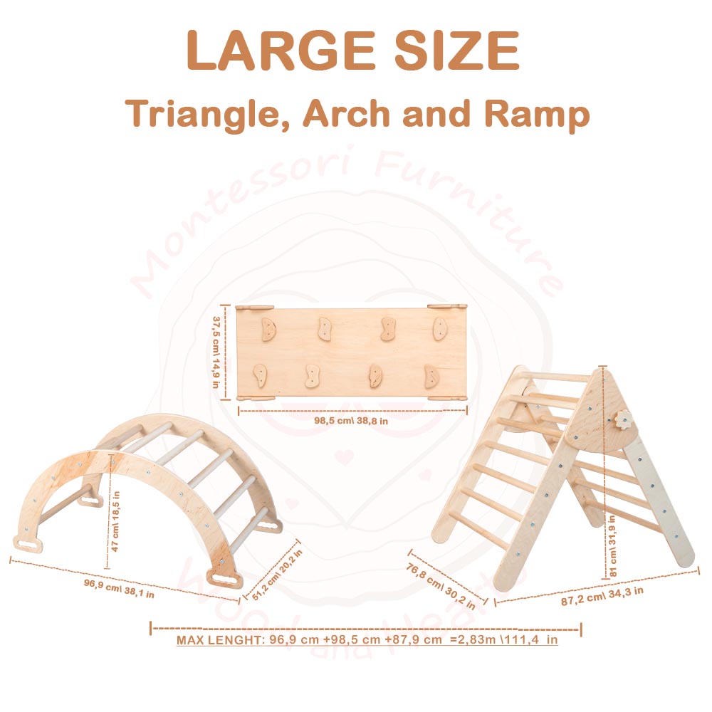 Climbing Set of 3: Triangle, Arch and Ladder