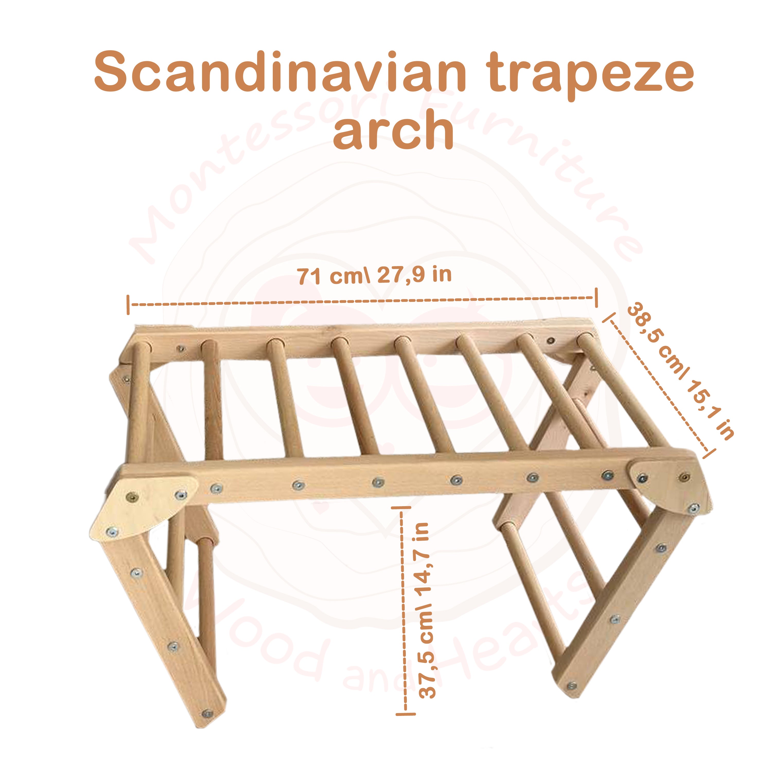 Foldable Trapeze Arch and Indoor Playground for Learning Climbing