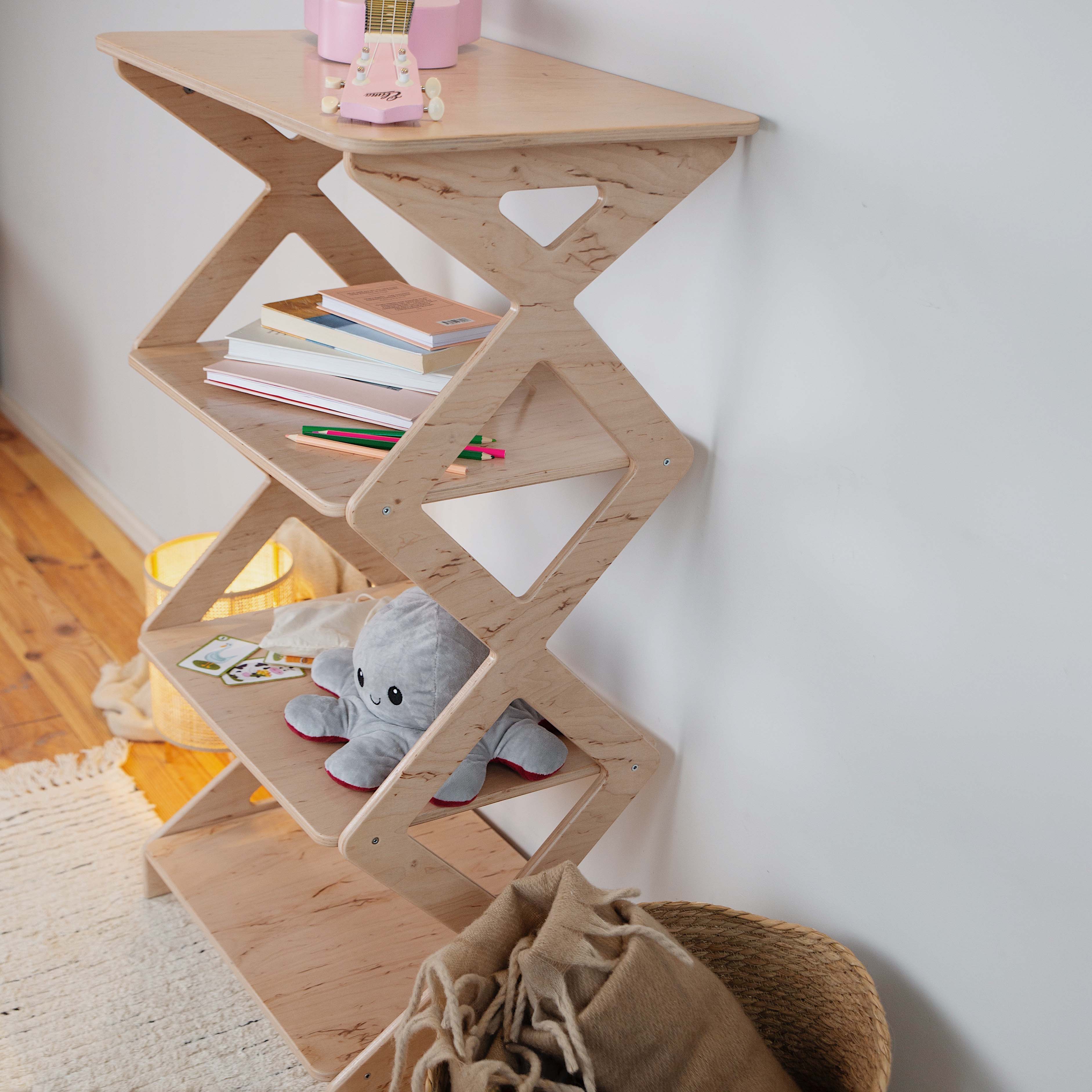 Open Bookshelf for Toys Storage, Montessori space Organizer