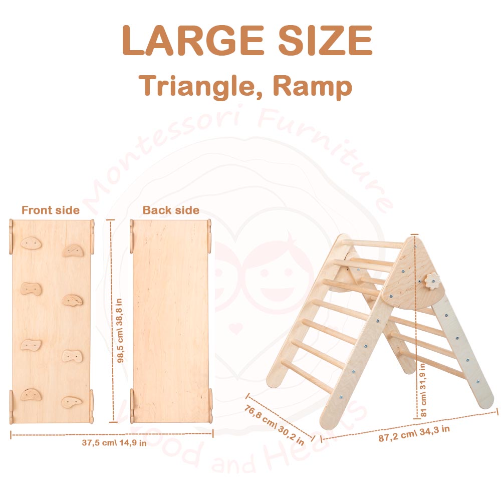 2-in-1 Set: Large Climbing Triangle with Ramp